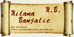 Milana Banjalić vizit kartica